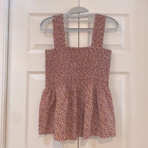 Pleione floral sleeveless smocked tank top. Size M worn once.